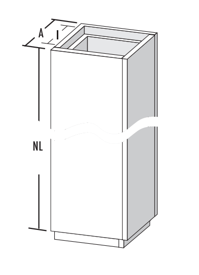 Leichtbauschornstein - Schachtelement 1200 mm (Nutzlänge 1170 mm) - Raab L90