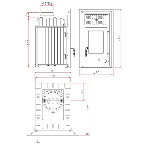 Schmid SH 8 G/B Heizeinsatz 8 kW mit Blendkante